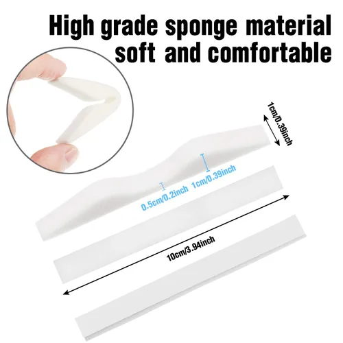 Vista 3 de BBTO 50 almohadillas de microfibra de espuma viscoelástica para puente nasal, anti niebla, autoadhesivas, protección para la nariz, sello de tira