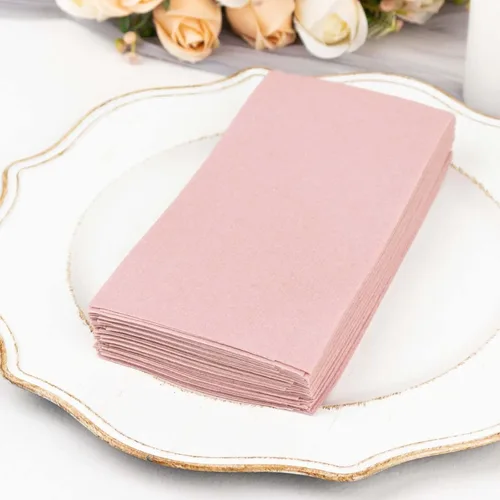 Vista 11 de Efavormart - Paquete de 20 servilletas de papel Airlaid de papel suave con tacto de lino rosa rubor de oro rosa, altamente absorbentes Rosa (Blush)