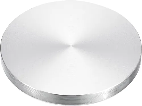 Vista 36 de uxcell M6 Rosca 0.787 in de diámetro de forma redonda de aluminio disco hardware 1pcs, aluminio círculo disco vidrio adaptador superior para mesa