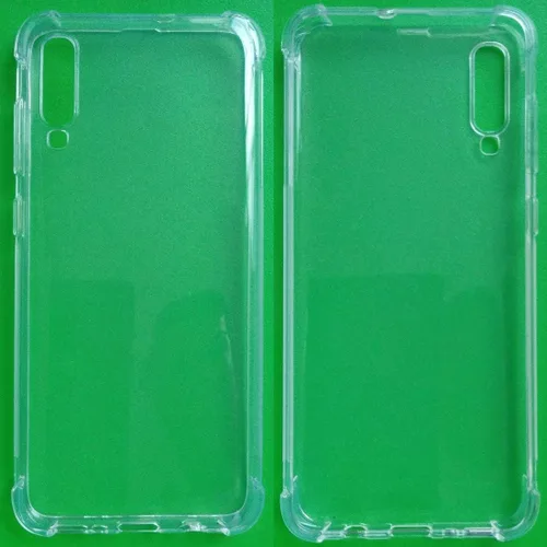 Vista 2 de TiYa USTIYA Funda para Samsung Galaxy A70 / A70s TPU transparente cuatro esquinas funda protectora transparente suave funda