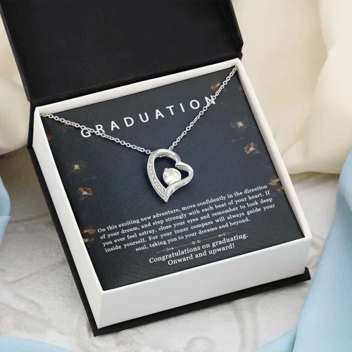 Vista 4 de ZephariO Collar de graduación para ella 2023 - Collar de graduación 2019 para mujer, Cadenas de Plata 925 para mujer, regalos para graduación 2023