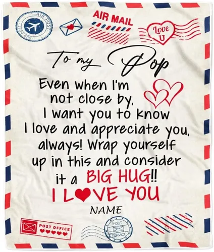 Vista 8 de Manta de forro polar personalizada con texto en inglés «To My Grandad» de Grandkids I Love You Hugs con texto en inglés «To My Grandad»