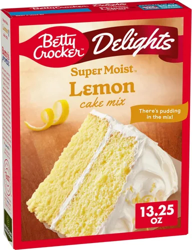 Vista 55 de Betty Crocker Delights Mezcla de pastel de vainilla francesa súper húmeda, 13.25 onzas Pudding In The Mix For Moist Texture, Doubles As Cupcake