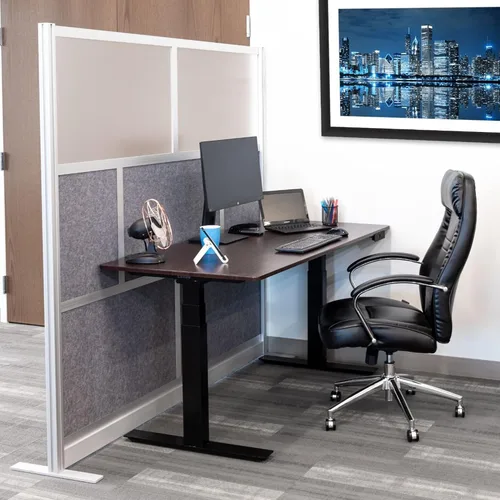 Vista 3 de Luxor MW-7070-FCG - Sistema modular de división de ambientes de pared, marco plateado, 70 pulgadas de ancho x 15.75 pulgadas de profundidad x 70