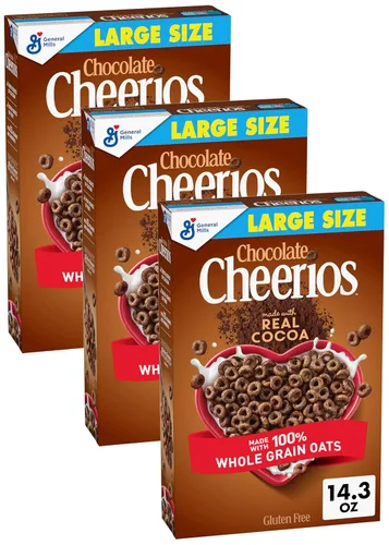 Vista 10 de Chocolate Cheerios, Cereal de desayuno sin gluten saludable para el corazón, hecho con avena integral, 11 onzas