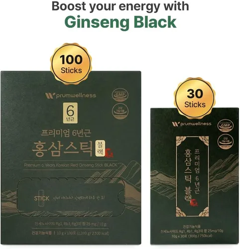 Vista 5 de K-Herb Palitos de ginseng rojo coreano – Premium – Palitos líquidos portátiles con extracto coreano sin conservantes (ginseng negro