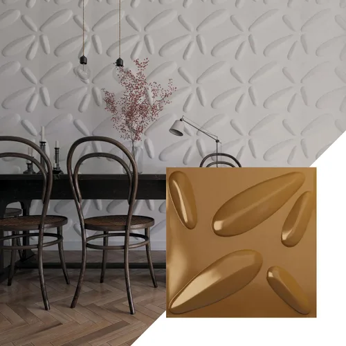 Vista 9 de Ekena Millwork 19 5/8 pulgadas de ancho x 19 5/8 pulgadas de alto, pétalo EnduraWall decorativo 3D, cobre envejecido (cubre 2.67 pies cuadrados).