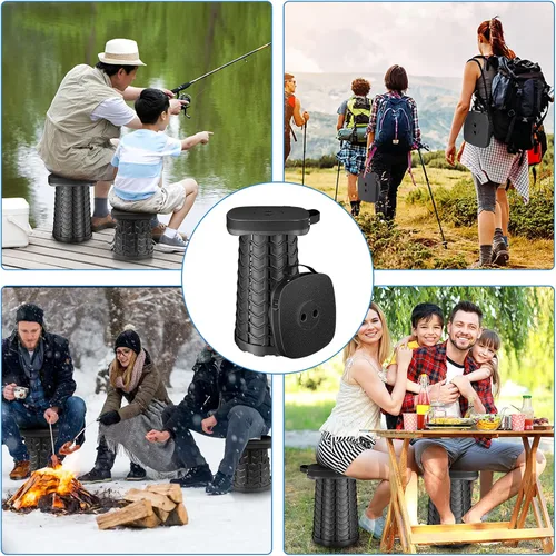 Vista 6 de aboutool Paquete de 2 taburetes plegables – Taburete plegable portátil para adultos, ligero pero resistente, capacidad de 400 libras para camping