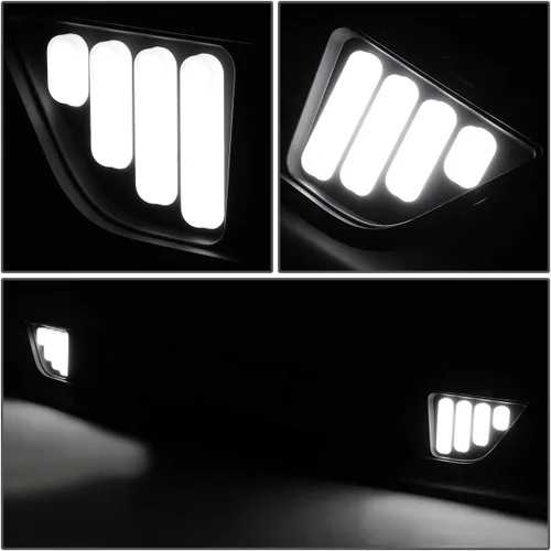 Vista 3 de DNA MOTORING GRF-LB-FM15-T1W-FL - Parrilla de parachoques delantero inferior de malla de panal con LED DRL compatible con base Ford Mustang 15-17