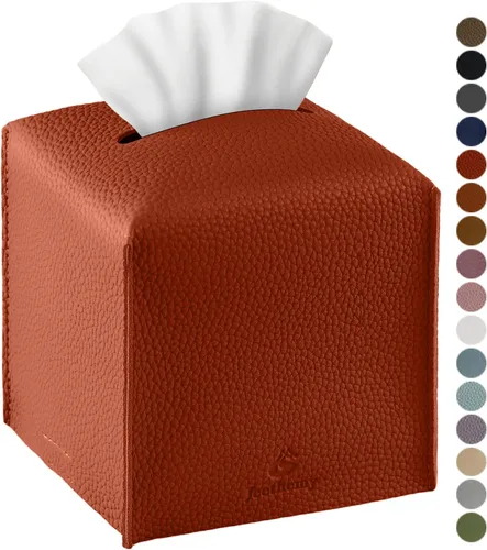 Vista 32 de Funda para Caja de Pañuelos, Jeethemy Porta Caja de Pañuelos Cuadrada de Cuero PU, Moderno Estuche de Pañuelos Organizador Dispensador de Papel