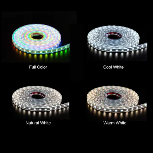 Vista 2 de BTF-LIGHTING RGBW RGB+Blanco Frío SK6812 (Similar WS2812B) 4 Colores en 1 Tira LED, Direccionable Individual, 16.4 pies, 60 píxel/m, 300LED Luz