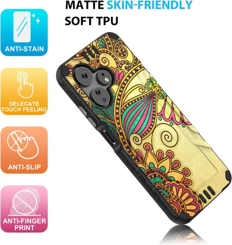 Vista 6 de TJS Funda compatible con Boost Mobile Celero 5G + Plus 2024 (3ª versión), protector de pantalla de vidrio templado, híbrido a prueba de golpes