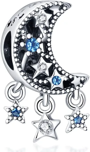 Vista 10 de Dijes de plata de ley 925 para pulseras, collares, colgante con circonitas cúbicas 5A dije charm para mujeres joyería DIY