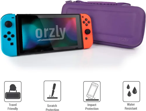 Vista 7 de Orzly Funda de transporte para Nintendo Switch OLED y Switch Consola Funda protectora rígida portátil de viaje para consola Nintendo Switch