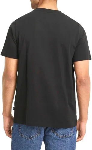 Vista 2 de Puma Hombres Logo Crew Cuello Manga Corta Bt Atlético Tops Casual - Negro