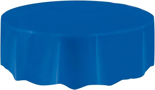 Vista 3 de Mantel redondo de plástico sólido negro (84 pulgadas), 1 unidad, diseño elegante y calidad premium, ideal para fiestas, eventos y uso diario