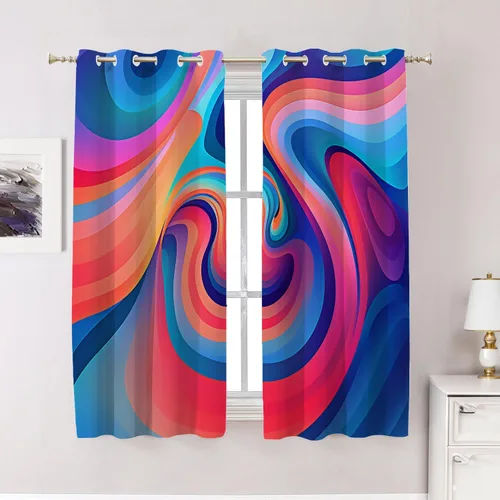 Vista 76 de Cortinas de cocina de hojas de arce otoñales para ventanas, hojas verdes y rojas sobre cenefas opacas negras, tratamientos de ventana de poliéster