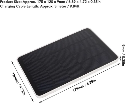 Vista 9 de Panel solar para cámara de seguridad, para cámara de seguridad de 5 V, cargador de cámara impermeable IP65, cámara de vigilancia con batería