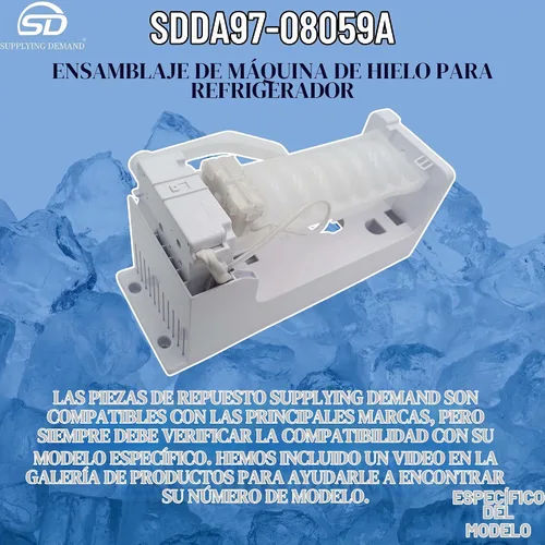 Vista 2 de Supplying Demand DA97-08059A Modelo de reemplazo de la asamblea del fabricante de hielo del refrigerador Específico no universal