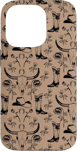 Vista 17 de Western Boho Skull, Sunflowers, Country Girls, Cowgirls Boot Case for iPhone 17
