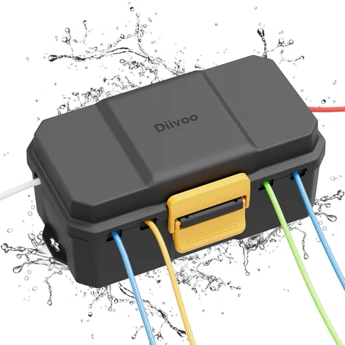 Vista 8 de Diivoo Cubierta de Cable de Extensión Mediana Resistente a la Intemperie, Protector de Enchufe Exterior Impermeable, Caja de Cable de Extensión