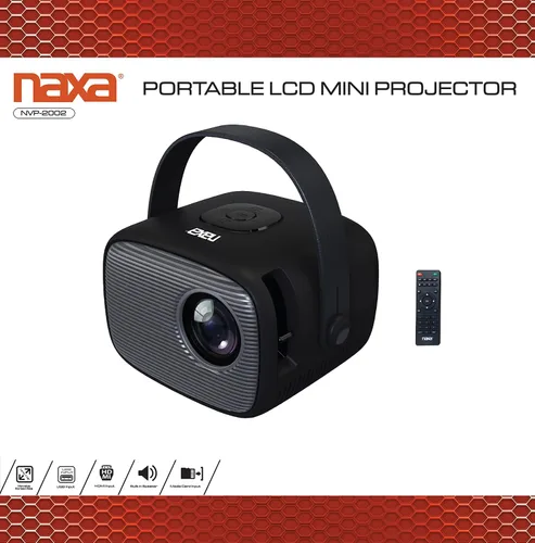 Vista 3 de Naxa NVP-2002 Mini proyector LCD portátil con control remoto