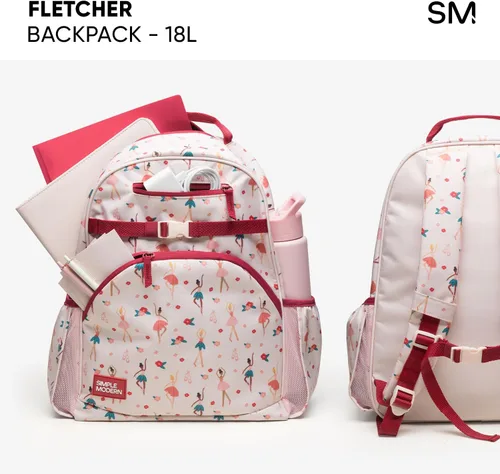 Vista 7 de Simple Modern Mochila para niños y niñas escolares, Disney Arcoiris princesa, 18 L