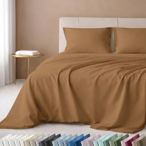 Vista 61 de California Design Den Juego de sábanas de lujo tamaño King - 100% algodón, 600 número de hilos, sábanas King de bolsillo profundo, ropa de cama