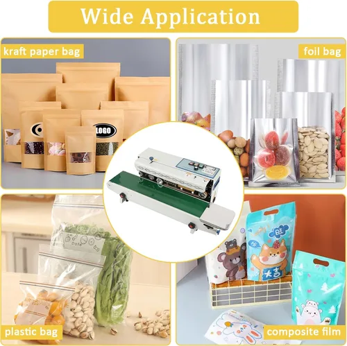Vista 7 de Takywep Sellador continuo de banda con sellador horizontal automático de banda Fr-900 110V, control de temperatura, comercial Pp aluminio papel PVC