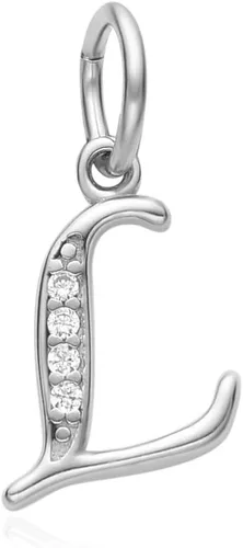 Vista 15 de Adabele Auténtica plata de ley brillante A-Z 26 letras pequeñas del alfabeto con circonita cúbica, colgante de diamantes de imitación resistente al