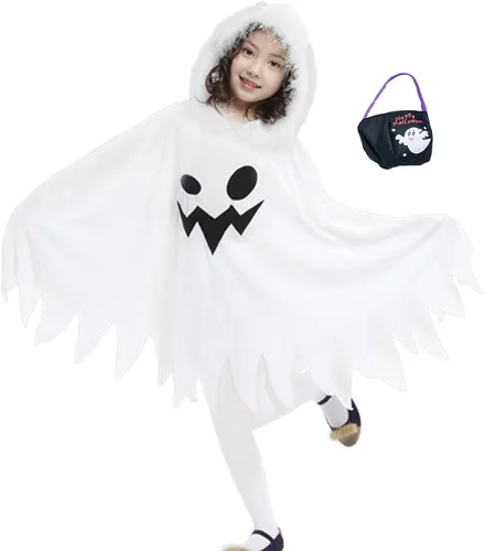 Vista 4 de #NA Disfraz de Halloween espeluznante de Halloween con bolsa de mano para niños