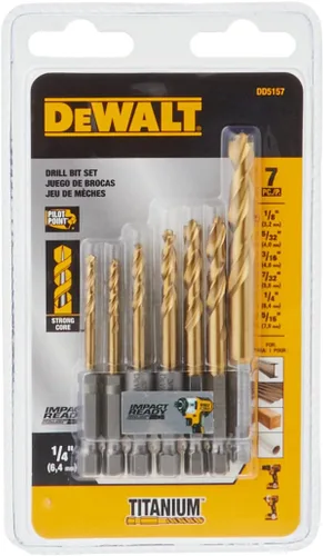 Vista 2 de DEWALT Impact Ready - Juego de brocas de titanio (5 piezas)