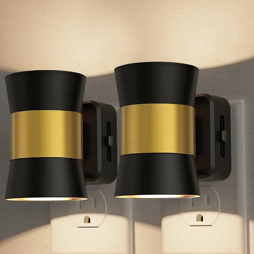 Vista 25 de L LOHAS LED Luz nocturna, luz nocturna enchufable con sensor de anochecer a Negro1