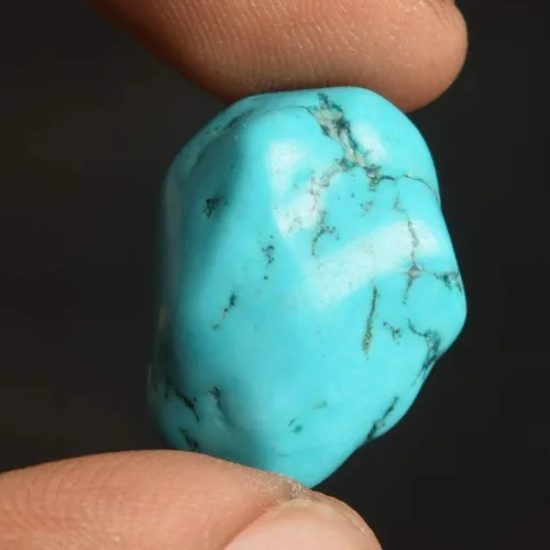 Vista 4 de Gemas de turquesa auténtica, 100% natural, excelente turquesa azul, certificado de 22.50 quilates, piedra turquesa sin calefacción