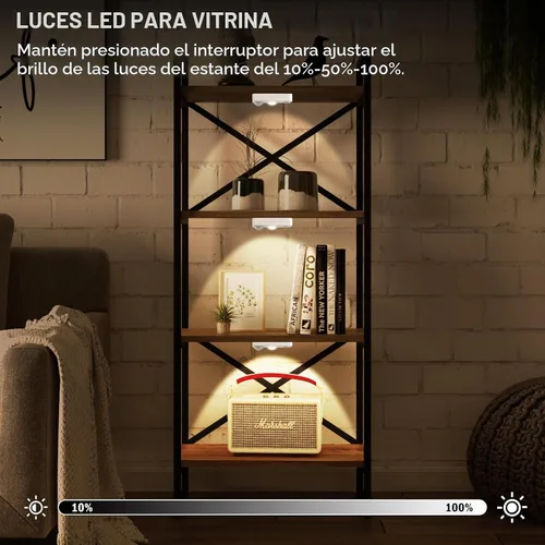 Vista 7 de Luces LED Puck con Sensor de Movimiento, Iluminación Inalámbrica Recargable para Debajo del Gabinete, Luz Nocturna Regulable, Luces Debajo
