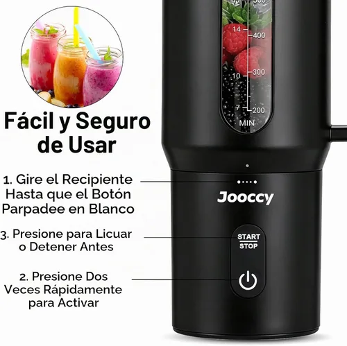 Vista 4 de Batido portátil para licuadora, 18oz personal, inalámbrico