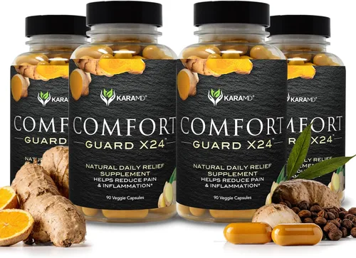 Vista 7 de KaraMD Comfort Guard X24 - Suplemento de apoyo para articulaciones y movimiento, curcumina de cúrcuma, boswellia y jengibre, alivia las molestias