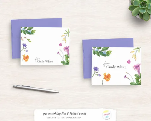 Vista 3 de Colorful Summer Flower Art Personalized Notepad - Vibrant Notepad - Notepad For Her - Floral Notepad