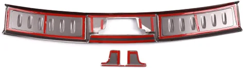 Vista 5 de Cubierta protectora de acero inoxidable 304 para parachoques de maletero interior, 2 calcomanías para Land Rover Range Rover Evoque 2020 (negro)