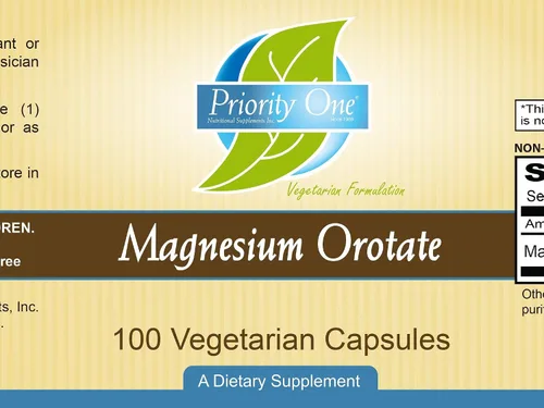 Vista 2 de Priority One Vitaminas - Orotato de Magnesio 100 Cápsulas - Magnesio Biodisponible