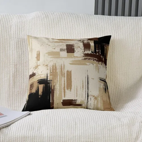 Vista 10 de Juego de 4 fundas de almohada abstractas de 16 x 16 pulgadas, fundas de cojín suaves y modernas de arte abstracto para sofá, fundas decorativas