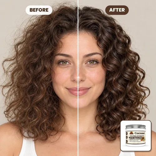 Vista 4 de Okay Batido desenredante de coco antiencrespamiento para el cabello, 17 onzas, blanco, 17 onzas