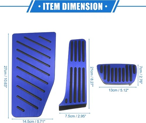 Vista 6 de Juego de 3 fundas para pedal de freno de acelerador de gas de automóvil, compatible con Toyota RAV4 2019-2021, aleación de aluminio antideslizante