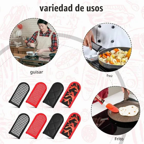 Vista 2 de Geiserailie 8 fundas de mango de sartén de hierro fundido, algodón