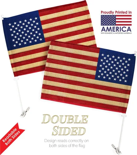 Vista 7 de Bandera de Israel para Carros - Bandera israelí para automóvil, paquete vintage americano, pequeño regalo, 12 x 18 pulgadas, clip de soporte