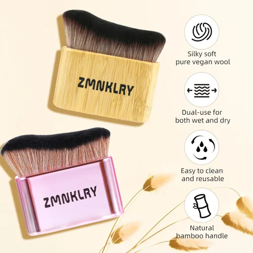 Vista 5 de Kabuki Brush - Brocha bronceadora y autobronceadora, mejora para maquillaje facial y corporal