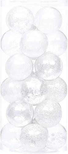 Vista 74 de Sea Team Juego de bolas de Navidad de plástico transparente, inastillables, varios tamaños, bolas decorativas de Navidad con decoraciones delicadas