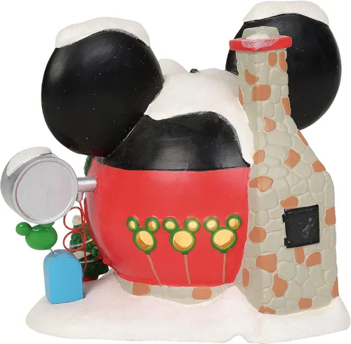 Vista 2 de Department 56 Disney Village - Infladores de globos de Mickey para edificio iluminado, 6.75 pulgadas, multicolor