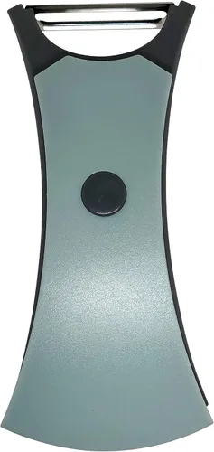 Vista 3 de Pelador giratorio 2 en 1 con cuchillas rectas y dentadas de acero inoxidable (azul claro)