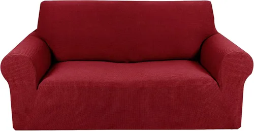Vista 2 de Valora Home - Juego de fundas protectoras para sofá, elastano elástico, protector de muebles antideslizante, juego sólido (borgoña, 2